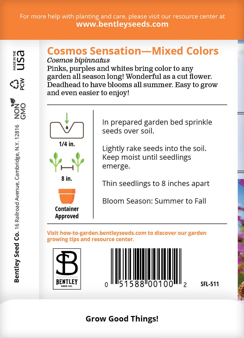 Bentley Seed Co. - Wholesale Plant Seeds - Cosmos, Sensation Seed Packets1