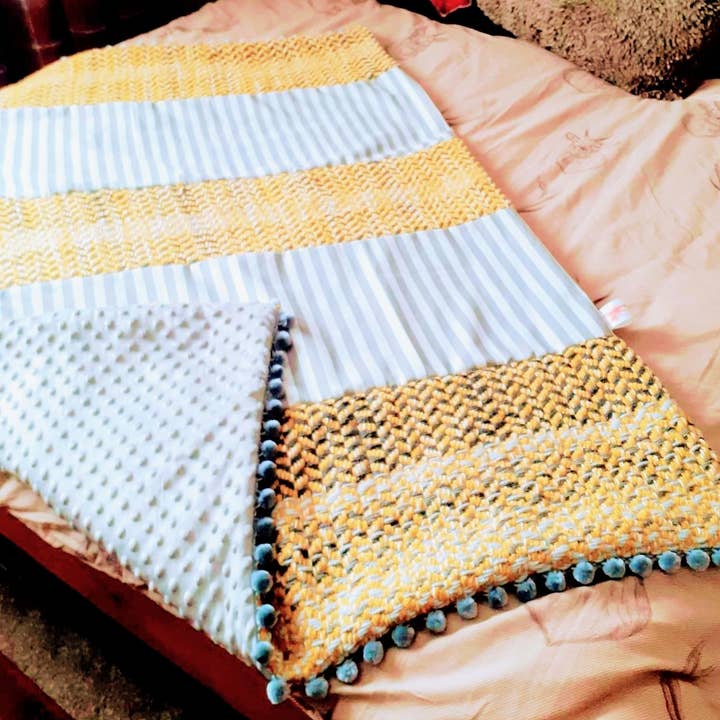 Handwoven Baby blanket for wholesale by SammyLouTextlies