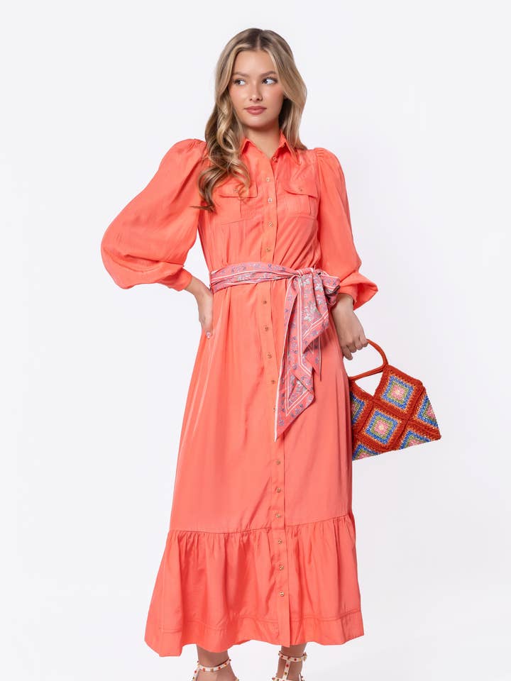 Alex Dress 53" (Coral Pink) for wholesale by Yakira Bella