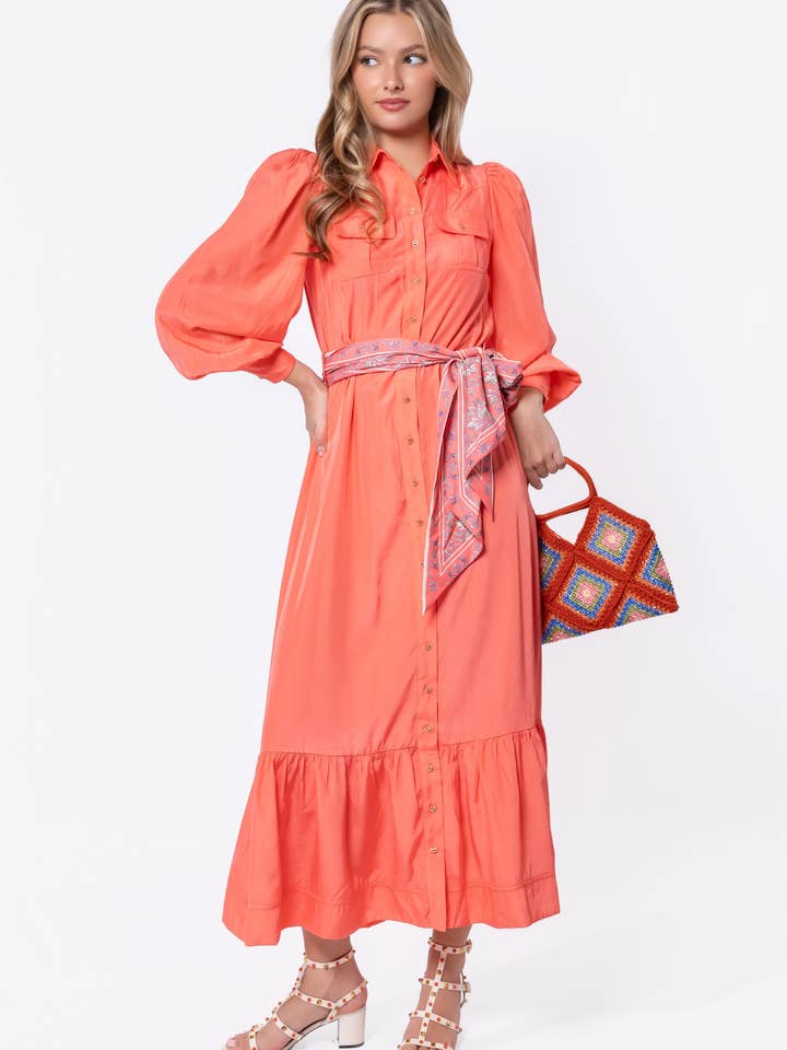 Alex Dress 53" (Coral Pink) for wholesale by Yakira Bella