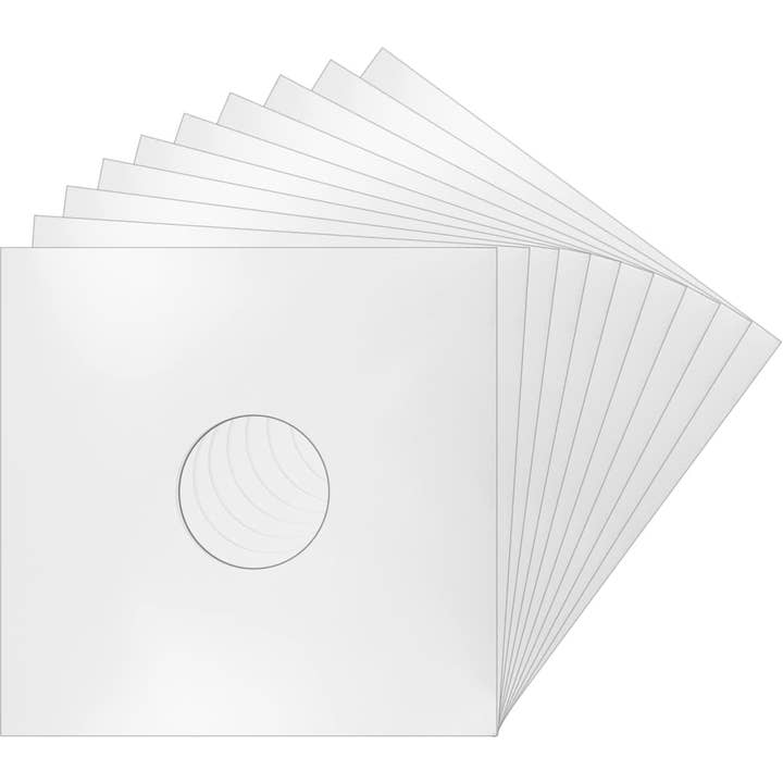 Square Deal Recordings & Supplies - Wholesale Craft Supplies - 12" White LP Vinyl Record Outer Jackets Covers with Hole3
