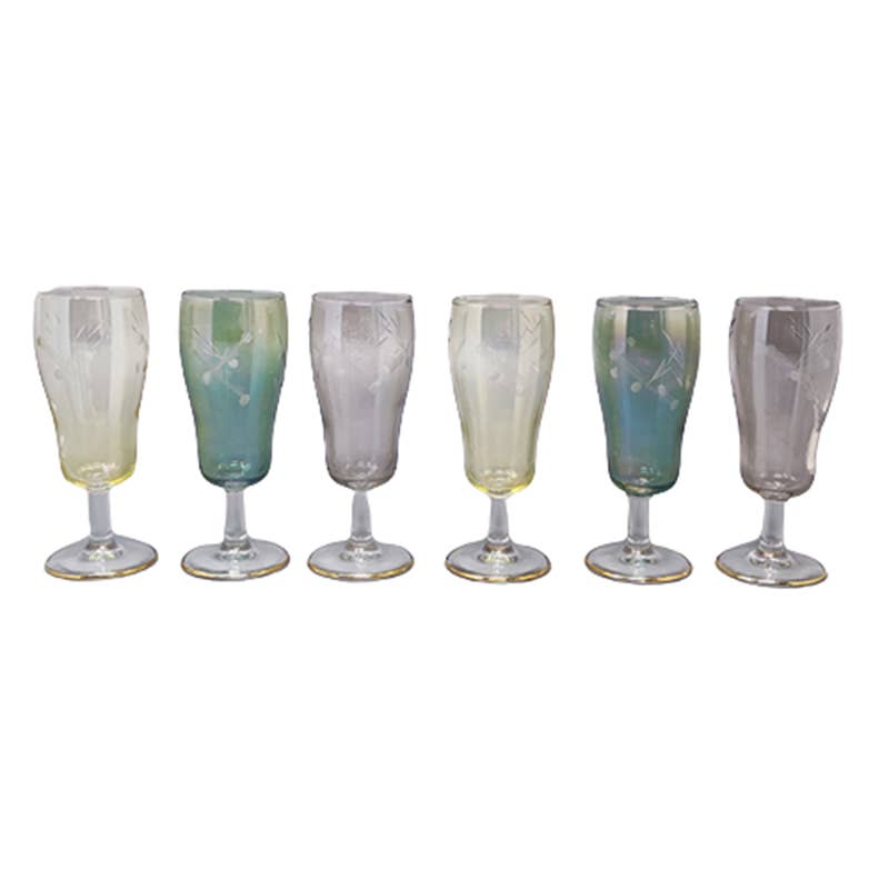 MadInteriorArt - Wholesale Cocktail/Liquor Glass - 1960s Astonishing Set of Six Crystal Glasses. Made in Italy0
