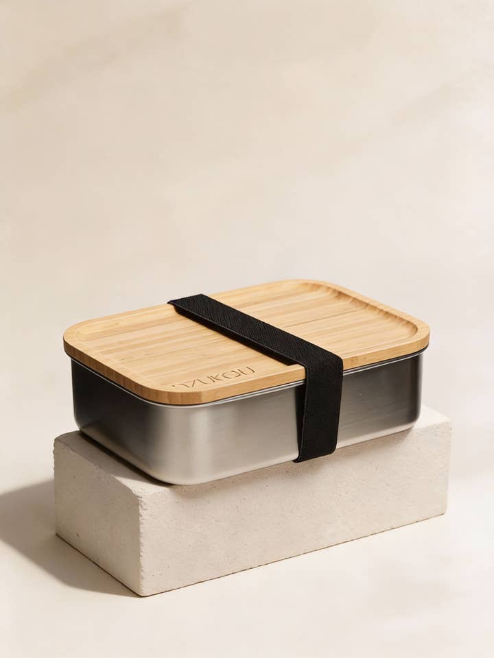 Stainless Steel Lunch Box with Bamboo Lid – 1200 m for wholesale by Dzukou B.V.