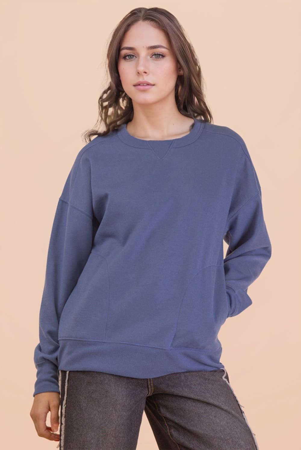 VERY J - Wholesale Knit Top - Women's - NT12385-Oversized Casual Comfy Solid Knit Top22