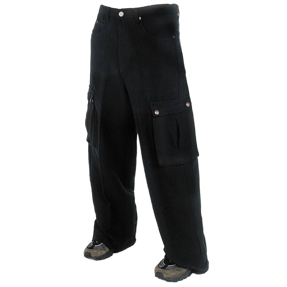 Official Store - Wholesale Pants - Men's - Hand Woven Men's Black Commando Pants0