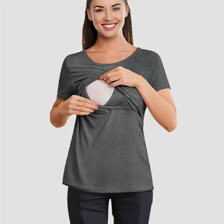 Laughing Giraffe - Wholesale Nursing Top - Maternity - Maternity Nursing Top Breastfeeding Shirt - OPEN SIZING