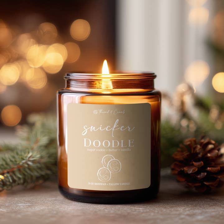 Thread & Crumb - Wholesale Jar/Filled Candle - "Snickerdoodle" Beeswax + Tallow Candle | Holiday Candle1