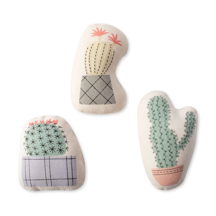 Potted Cactus Canvas Mini Toy Set of 3 for wholesale by Petshop by Fringe Studio