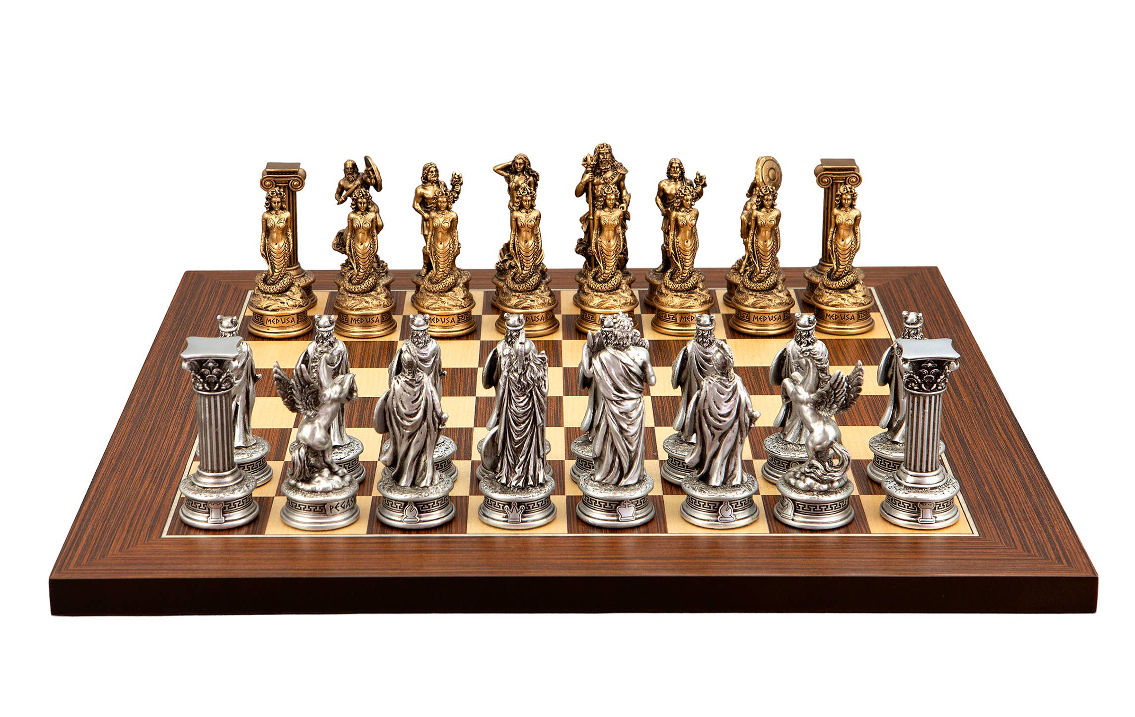 Dal Rossi Italy – wholesale Board game – European Warriors Chess Set On Palisander/Maple Board 40cm0