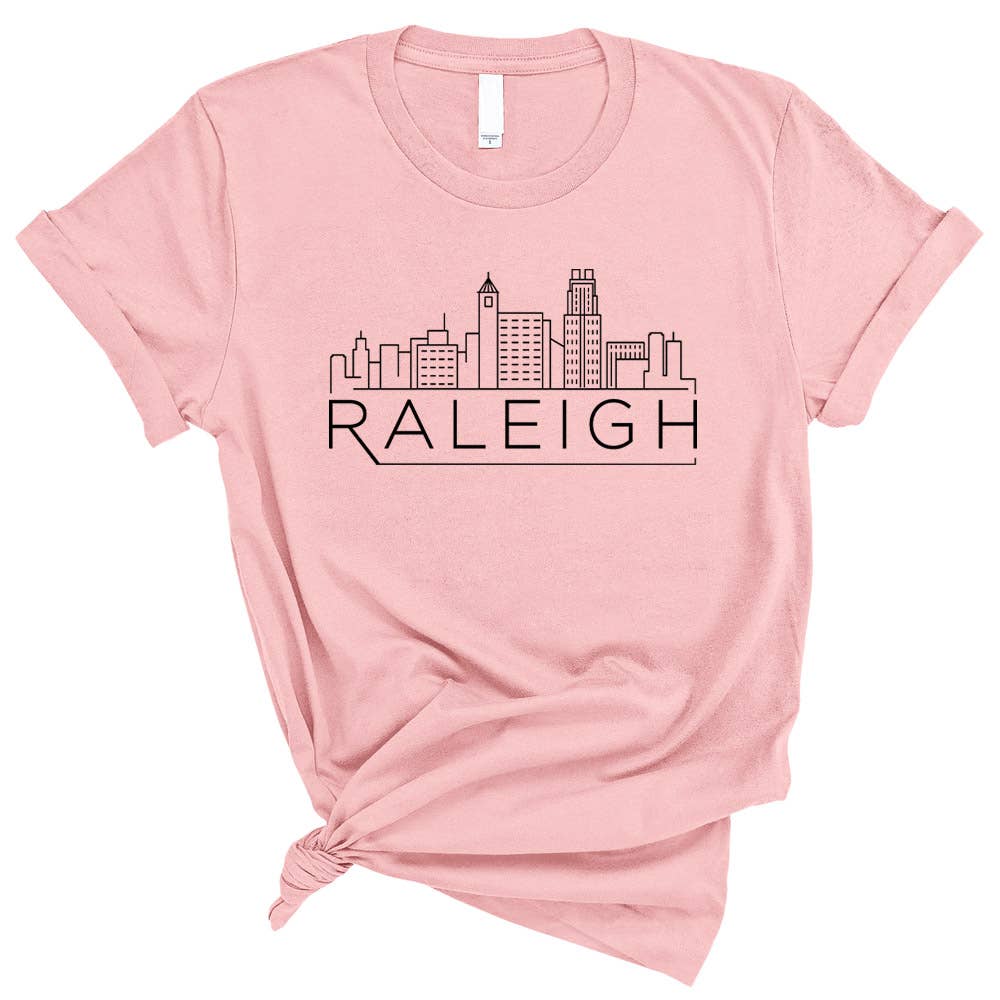 Lucky Luna Apparel - Vendita all'ingrosso Maglietta serigrafata - Donna - Camicia Skyline Raleigh Carolina del Nord2