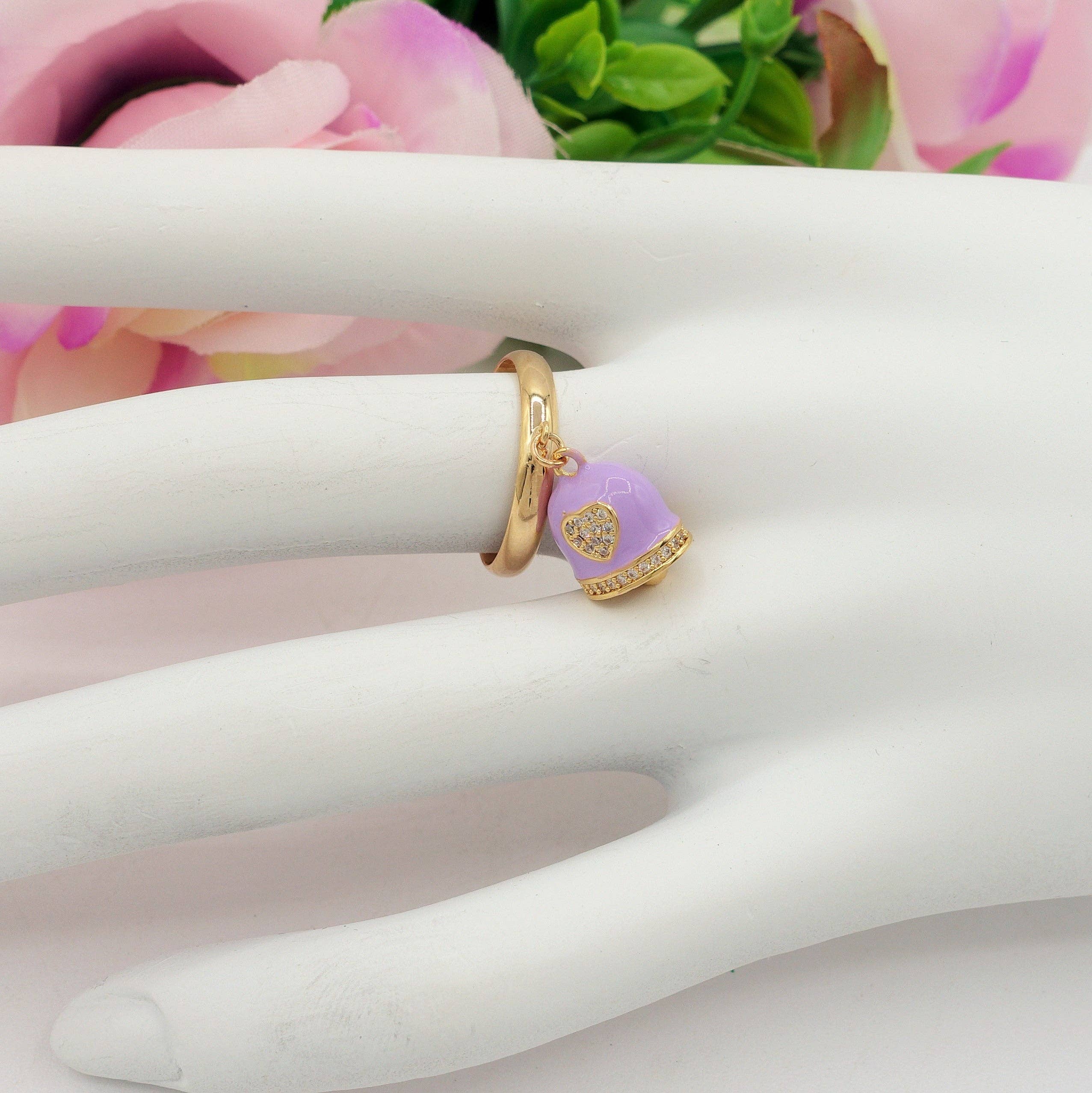 Daemon srls - Vente Solitaire - TINKERBELL RAINBOW - Bague cloche avec Zircon cubique en forme de cœur7