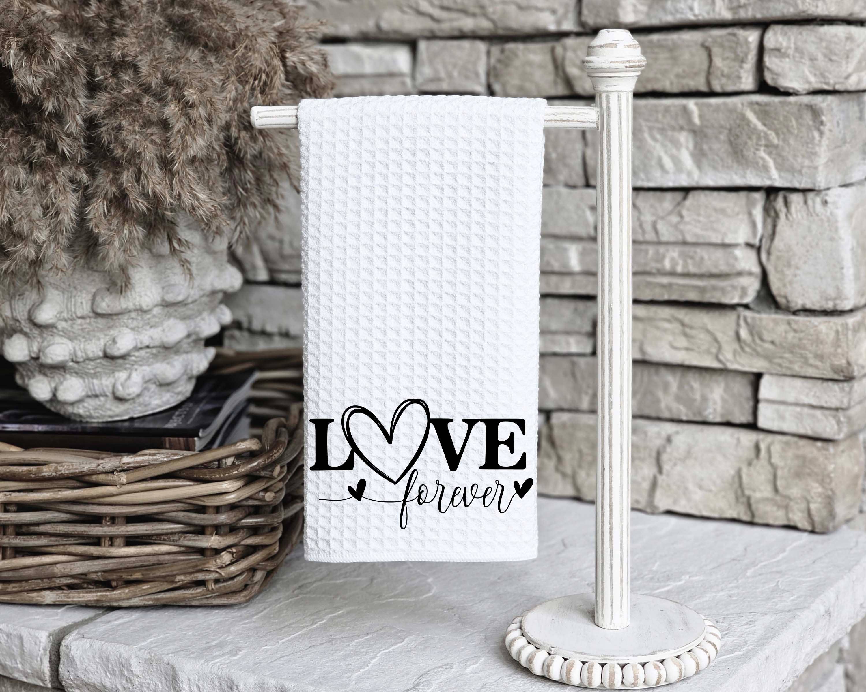 Aria Rae - Wholesale Tea Towel - Valentine Kitchen Towel, Waffle Weave Decorative Tea Towel1