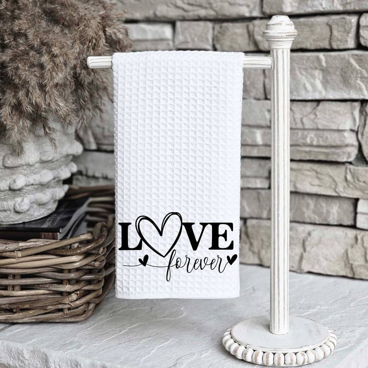 Aria Rae - Wholesale Tea Towel - Valentine Kitchen Towel, Waffle Weave Decorative Tea Towel1
