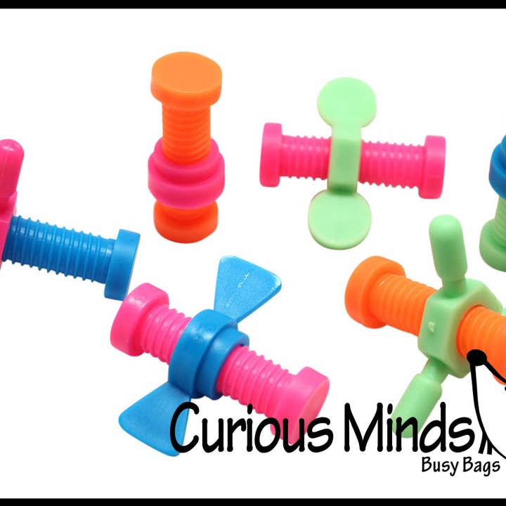 1 potloodtopper met moeren en bouten - Spinning Hand Fidget - Anx voor wholesale door Curious Minds Toys
