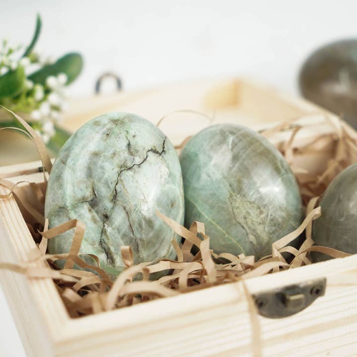Moon Rituals - Wholesale Spiritual Stone/Crystal - Green Moonstone Palm Stone - Embrace Intuition & Peace