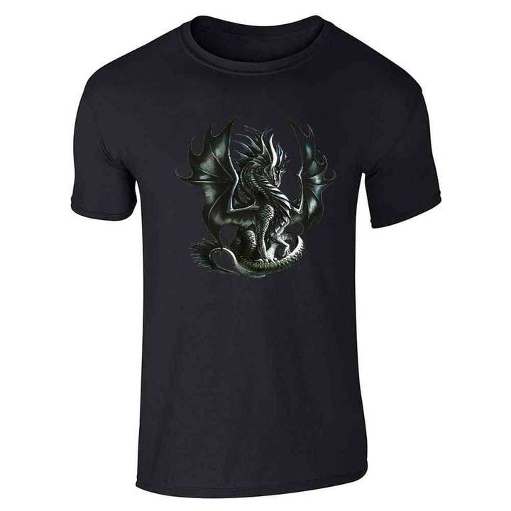 Obsidian Black Dragon by Ruth Thompson Art Unisex Tee for wholesale by Pop Threads