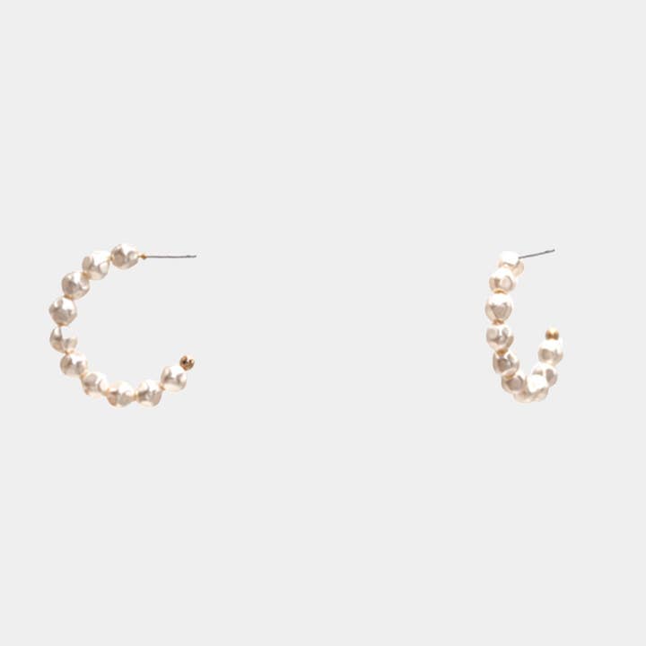 JOIA ACCESSORIES - Wholesale Hoop Earrings - PEARL HOOP EARRING, ME 49731