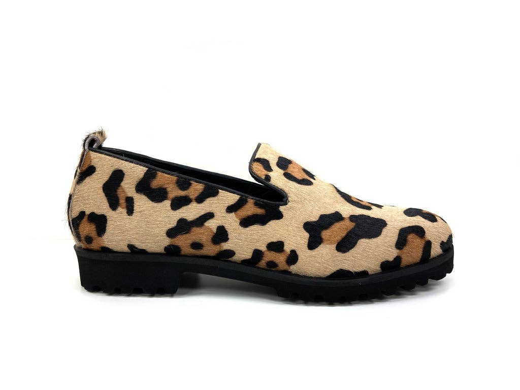 Only Partners - Wholesale Mules - Women's - Ella Leopard Print Calf Hair Loafers Round Toe Mules1