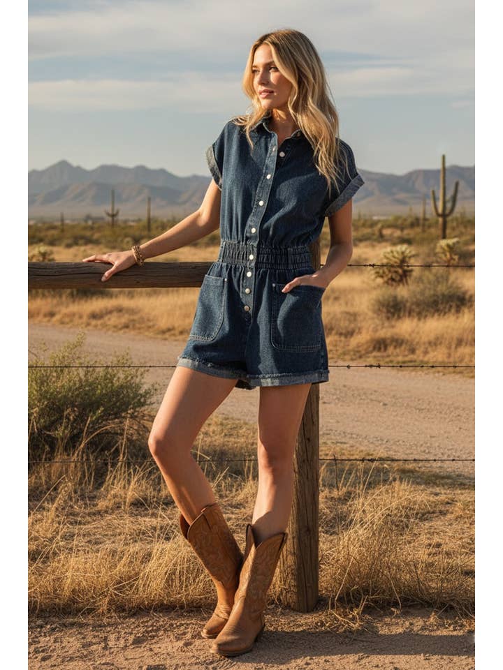 Sewn and Seen - Venta al por mayor Peto - Mujer - Mameluco de mezclilla con botones y bolsillos14