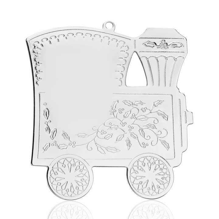 Silver Metal Train Vintage Christmas Ornament for wholesale by Gloria Duchin