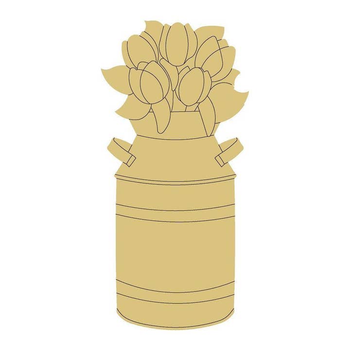Flower Pot Design By Lines Unfinished Wood Cutout Style 6 for wholesale by Diverse Woodworking