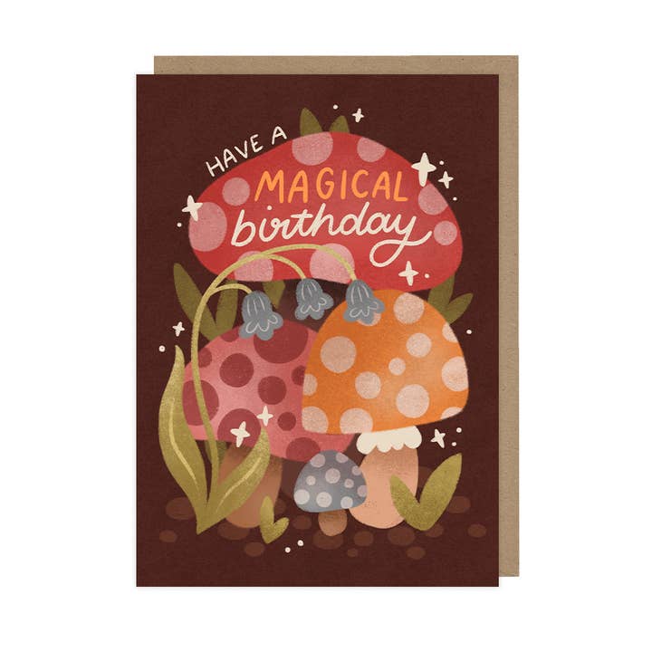 Mushroom Birthday Card, Unique Birthday Card for Men for wholesale by Hopscotch Paper Co.
