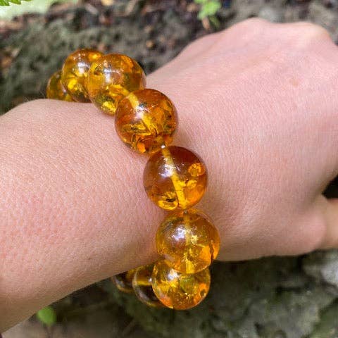 Honigfarbenes Bernsteinarmband 16 mm für den Großhandel von Amber House