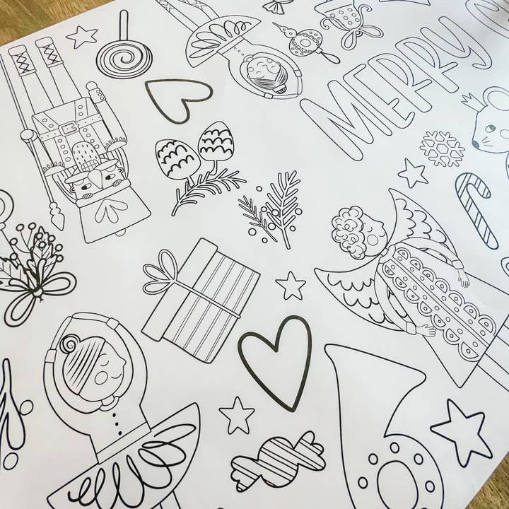 Party in a pinch - Wholesale Coloring Tablecloth - Kids & Baby - Nutcracker Party Coloring Table Runner| Merry Christmas