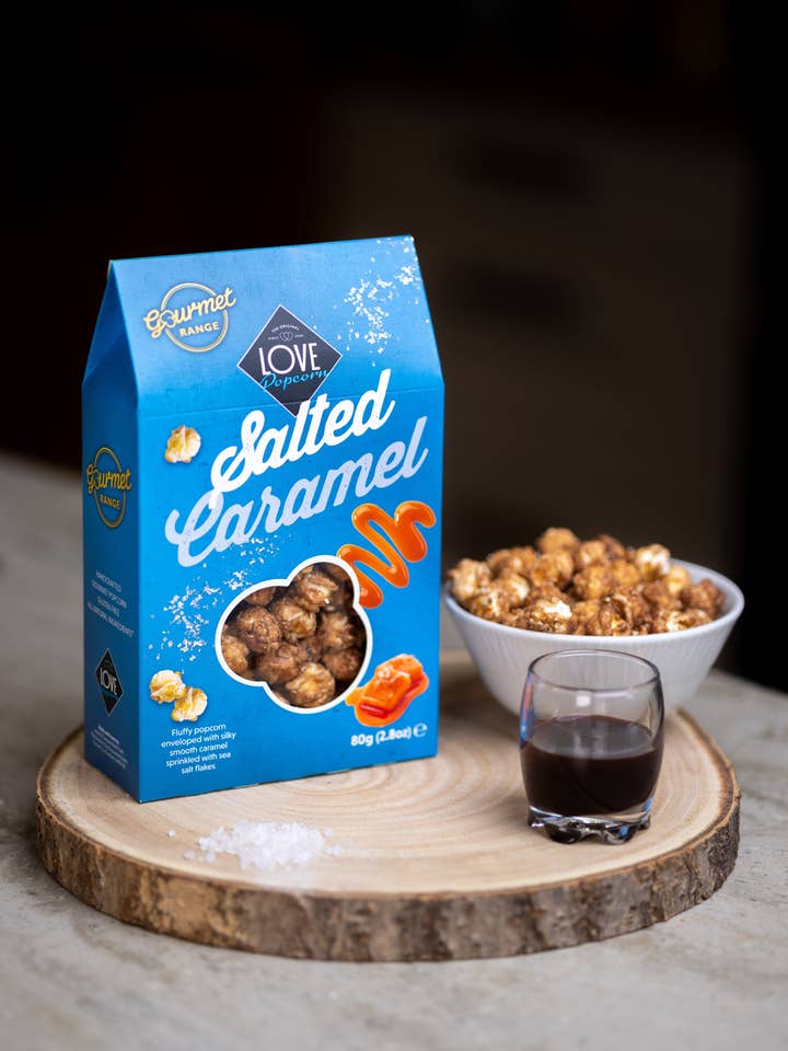 Salted Caramel Popcorn 80g for wholesale by Love Popcorn