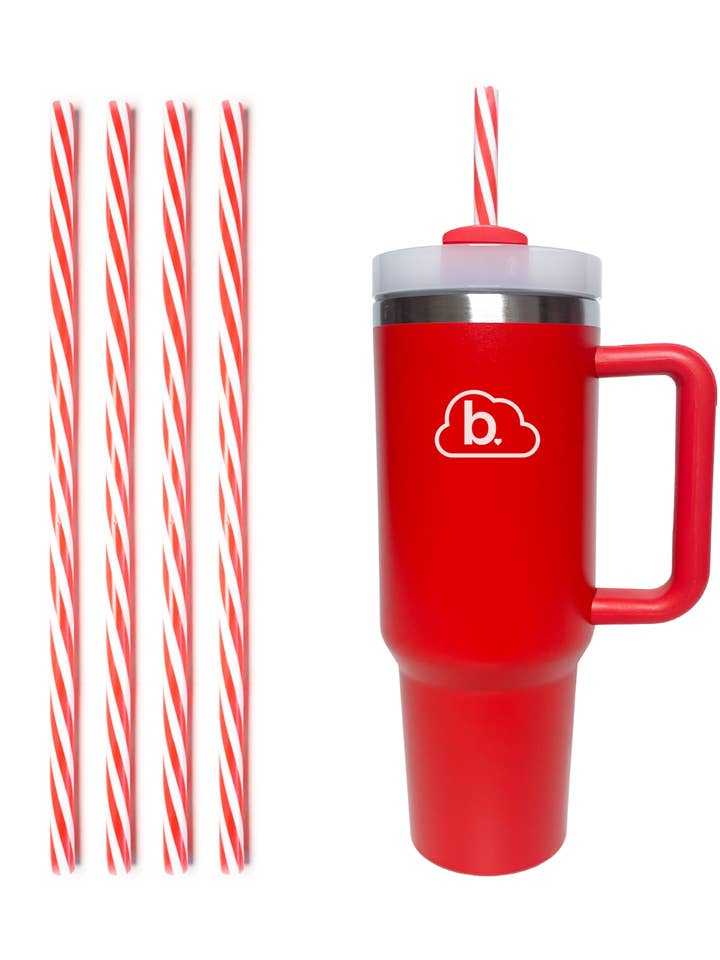 40oz Candy Cane Straws, 40oz Christmas Straws, 12 inch Straw for wholesale by Brittyland