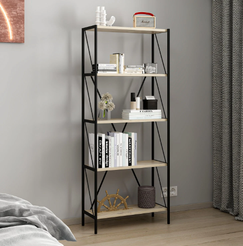benjashop – wholesale Bookcase – Metal Leg Bookshelf - Senza4
