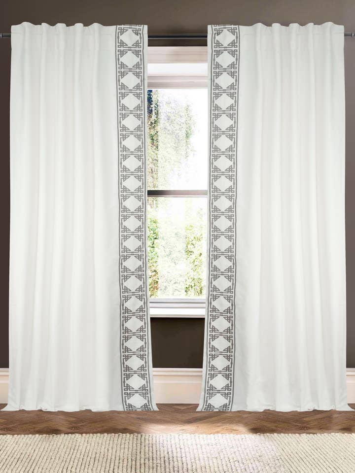 Cameron White 108" Linen Cotton Blend Drape for wholesale by Creative Threads, Inc.