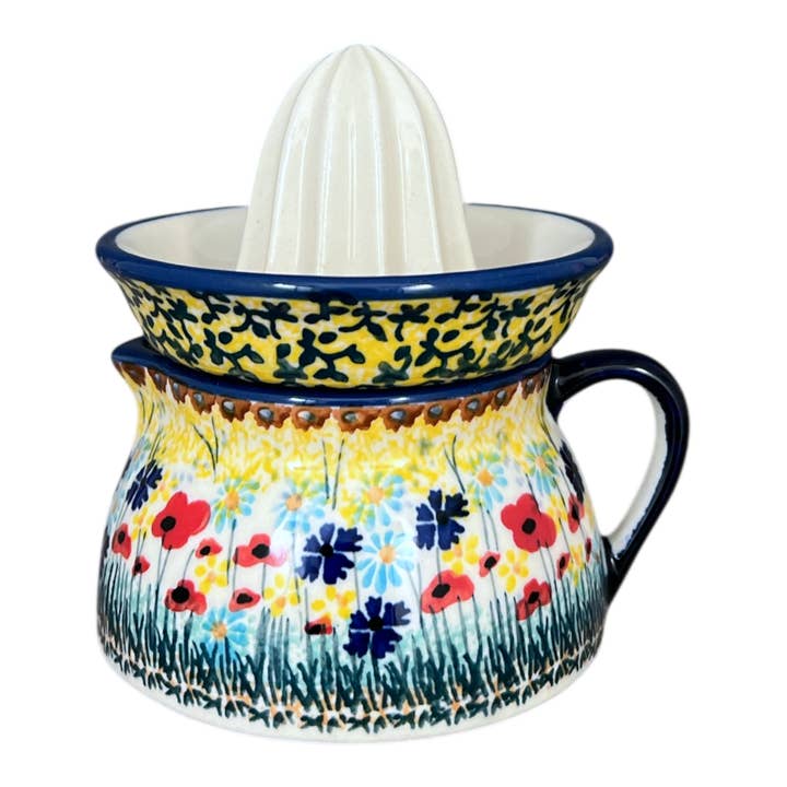 Juicer, Juicer w/ Jug, 4.5" in "Sunlit Wildflowers" by Manufaktura | W017S-WK77 for wholesale by Polish Pottery Outlet