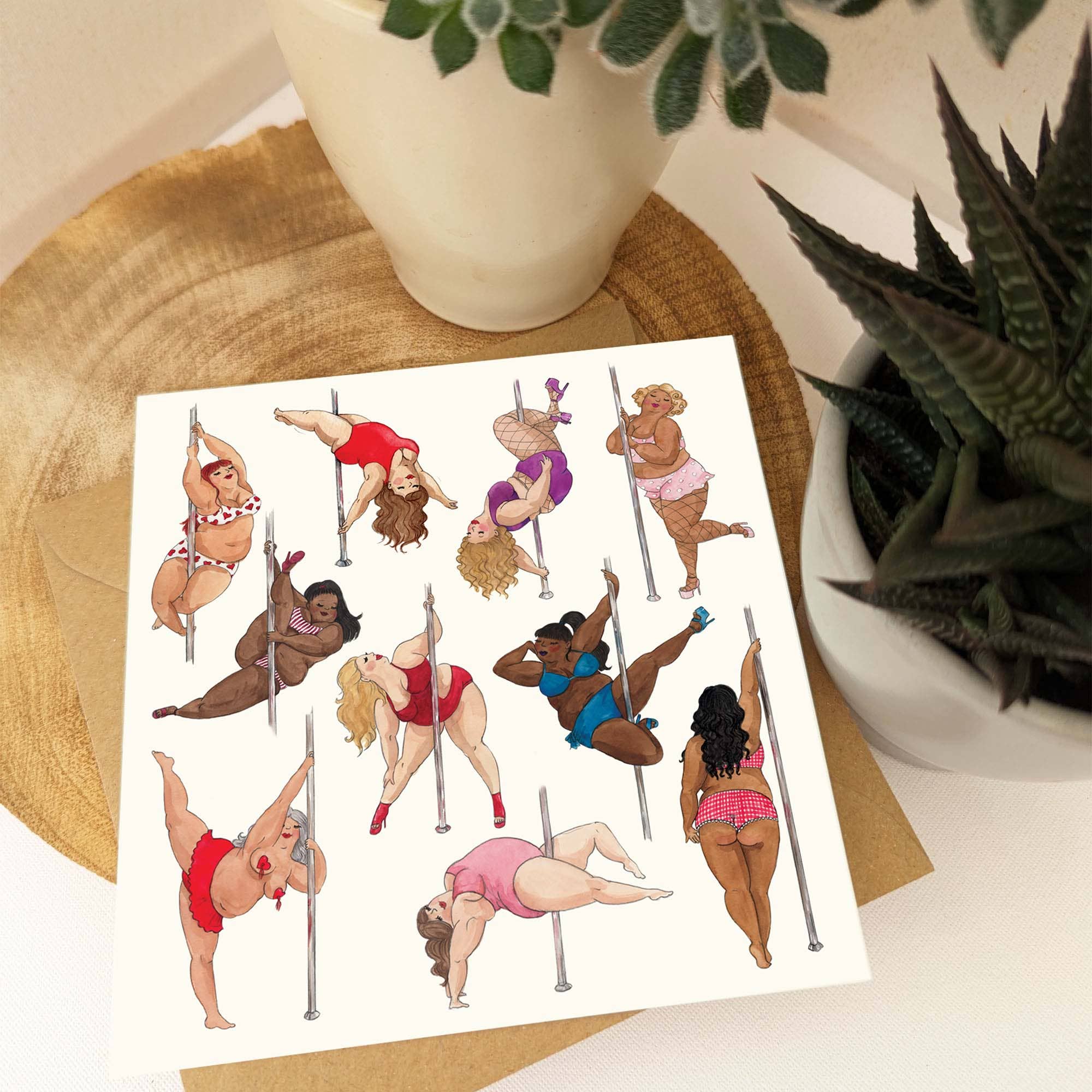 Hes Designs - Wholesale Birthday Card - Pole dancing ladies greeting card, Sexy birthday card, 2