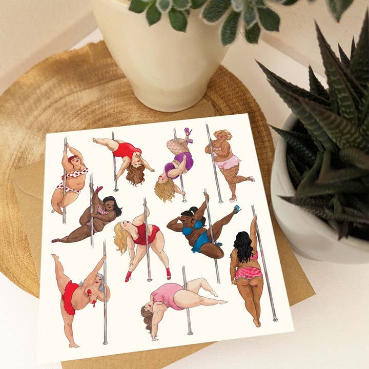 Hes Designs - Wholesale Birthday Card - Pole dancing ladies greeting card, Sexy birthday card, 2