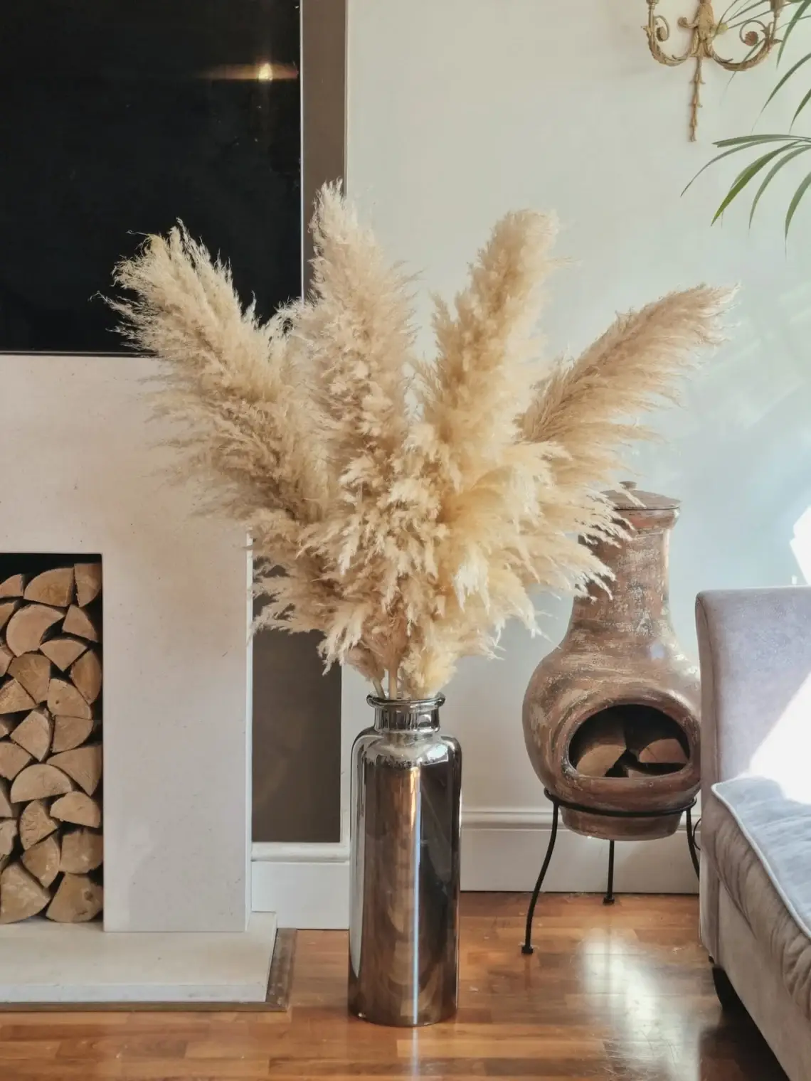 LoveProducts Ltd - Venta al por mayor Flores secas/prensadas - Hierba pampeana grande Alta esponjosa Caña seca decoración floral boho5