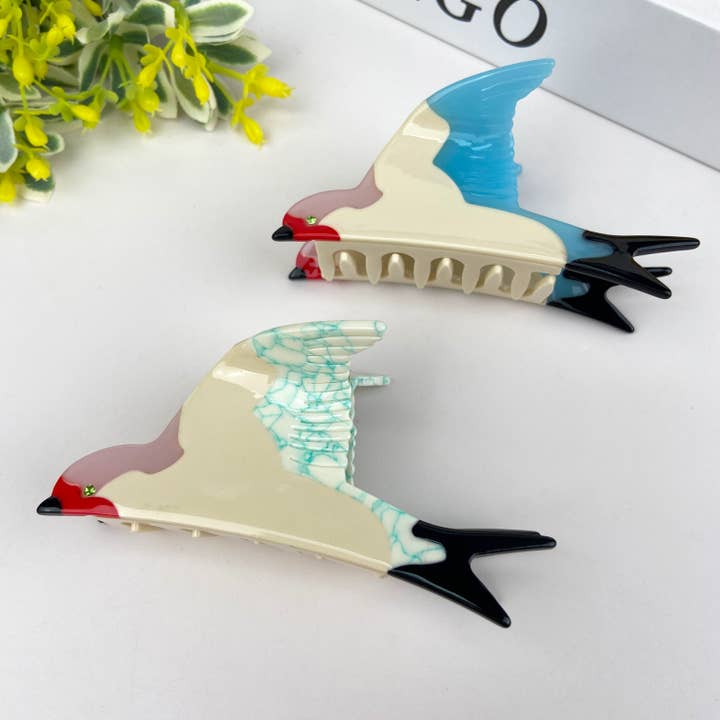 Acetate Swallow Hair Claw Clip Animal Bird for wholesale by TheDivaSoap