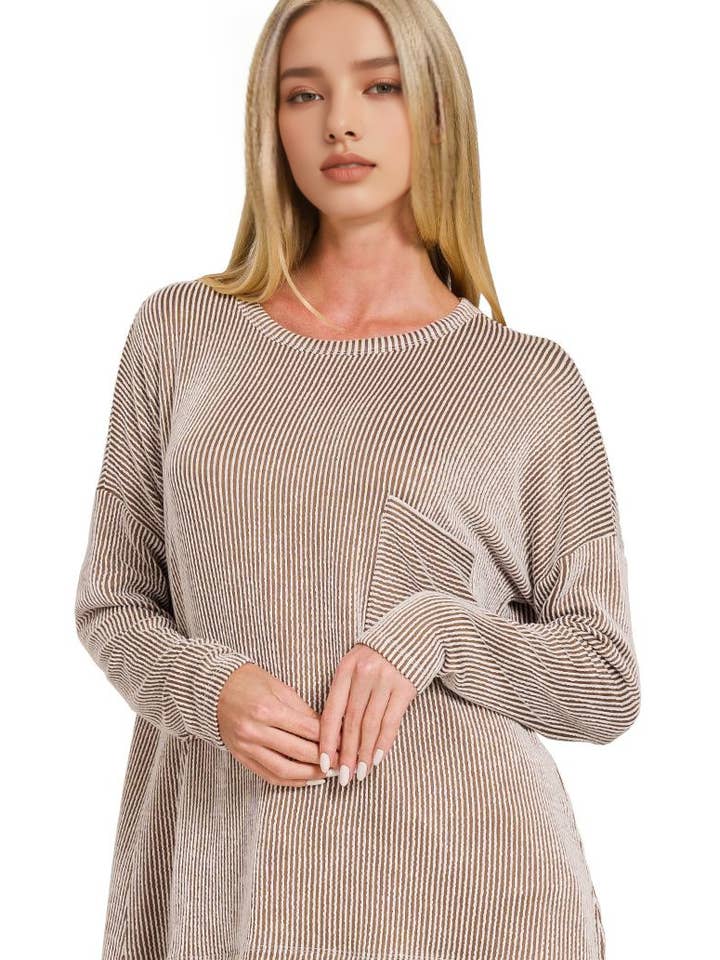 '...Rib Striped Loose fit Top Reg/Plus for wholesale by 42POPS