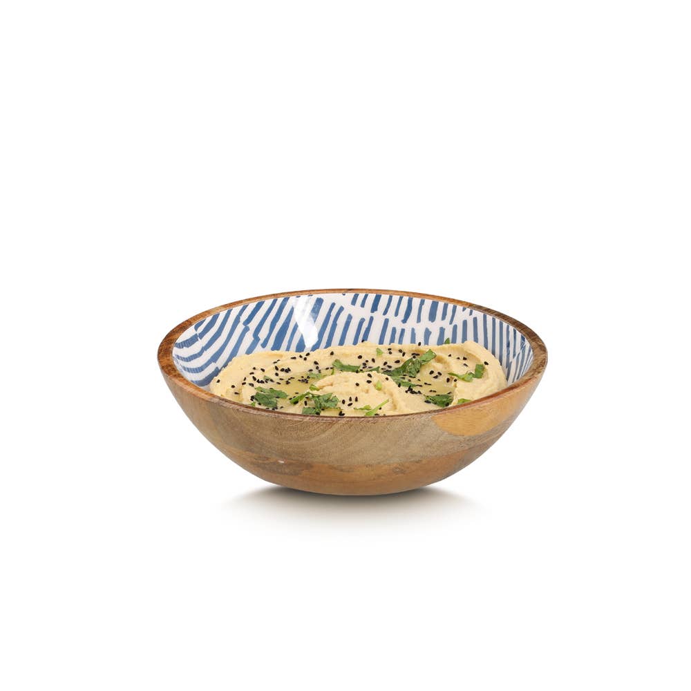 Bowl, Mango Wood, Blue for wholesale on Faire1