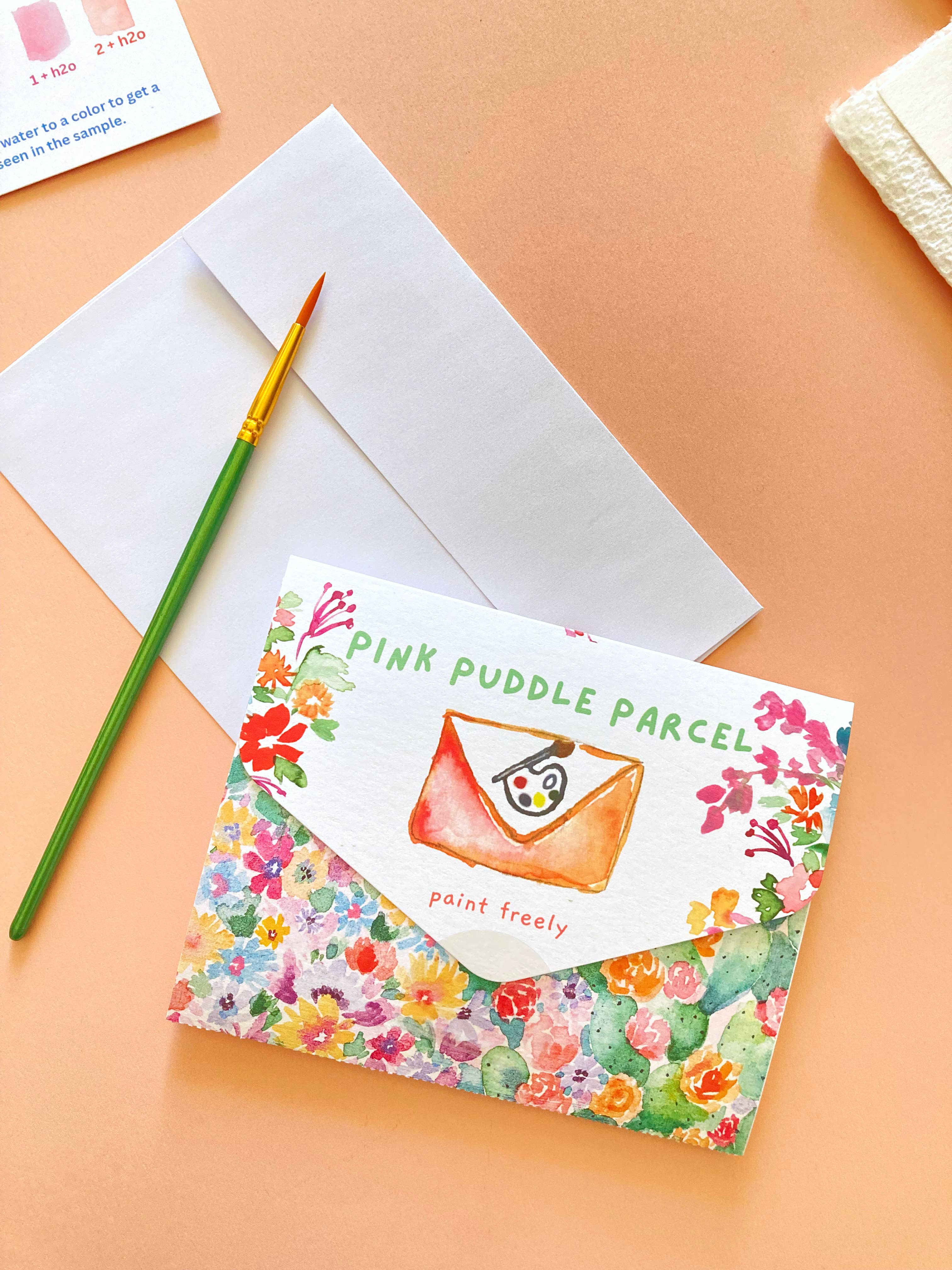 Pink Puddle Studio - Wholesale DIY Craft Kit - Pink Floral Rose Still Life Watercolor Paint by Number Kit 7