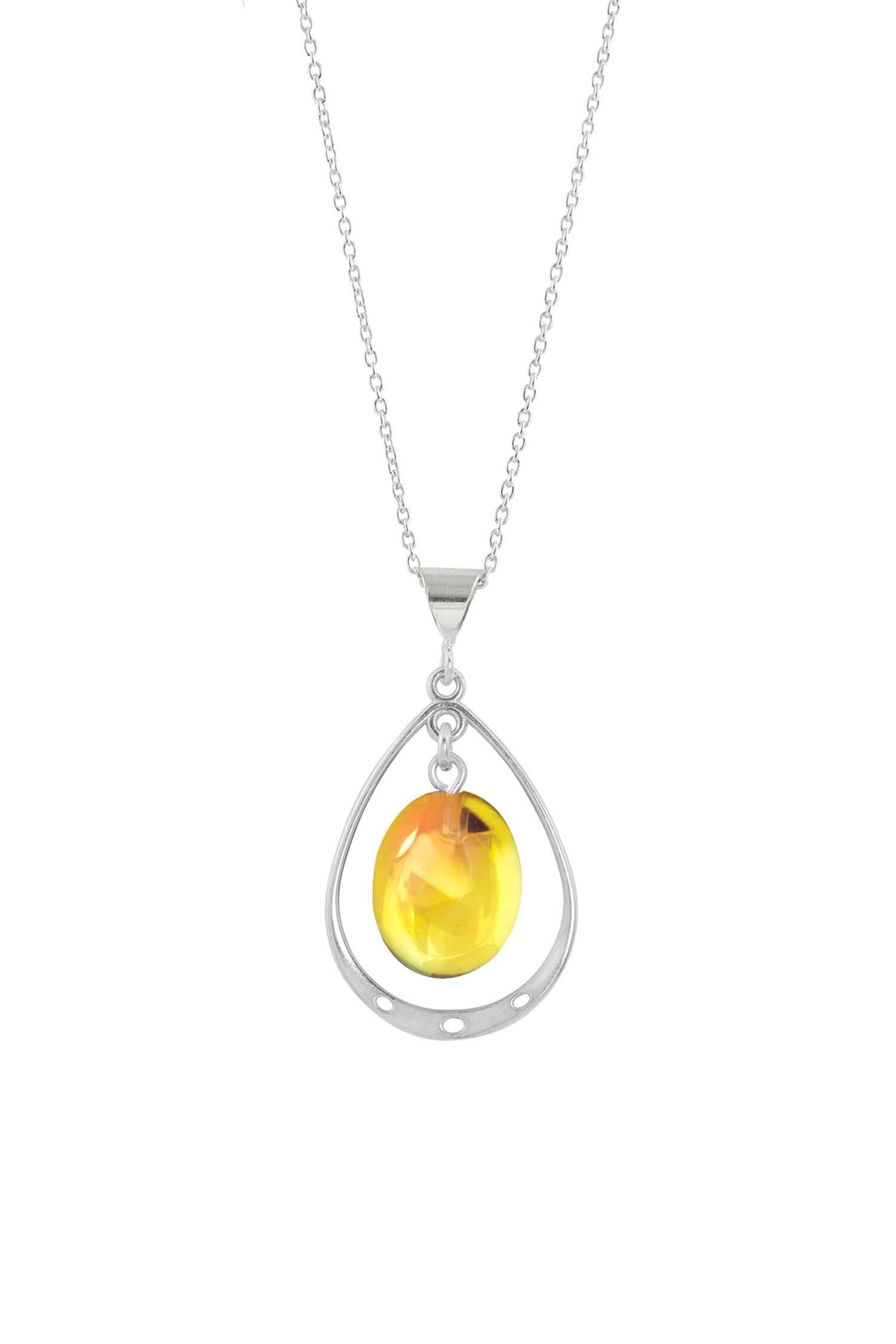 LeightWorks - Wholesale Pendant/Charm Necklace - Oval w Loop Pendant Sterling Silver Crystal Jewelry Necklace4