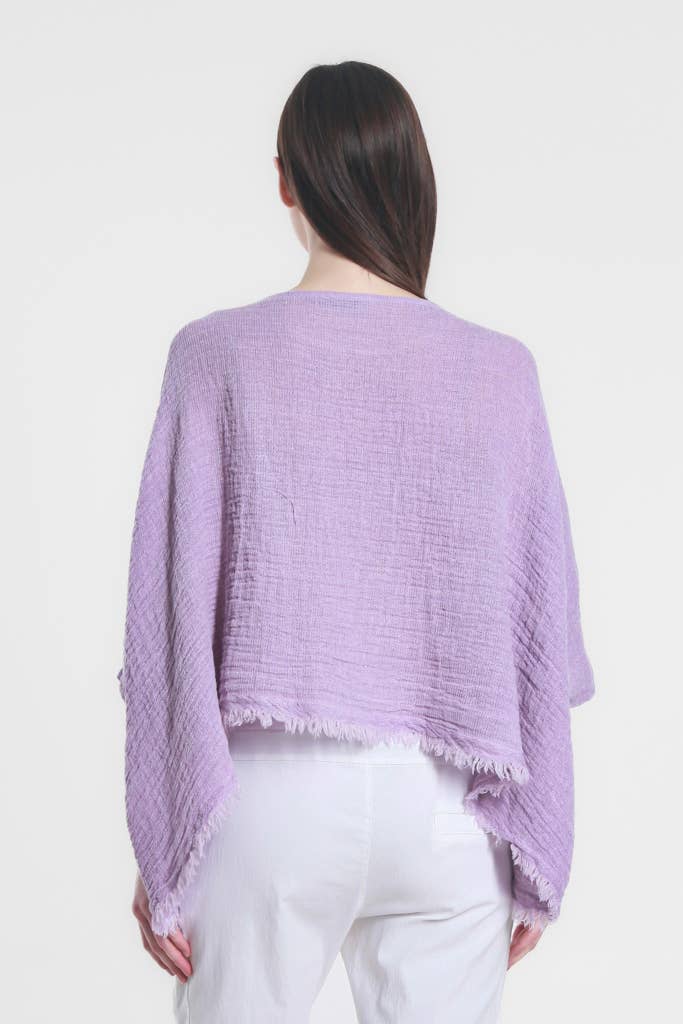 TINA Stephens Italy/Tees By Tina - Wholesale Blouse - Women's - Archer Loose Gauze Raw Edge Top (BQ162)17