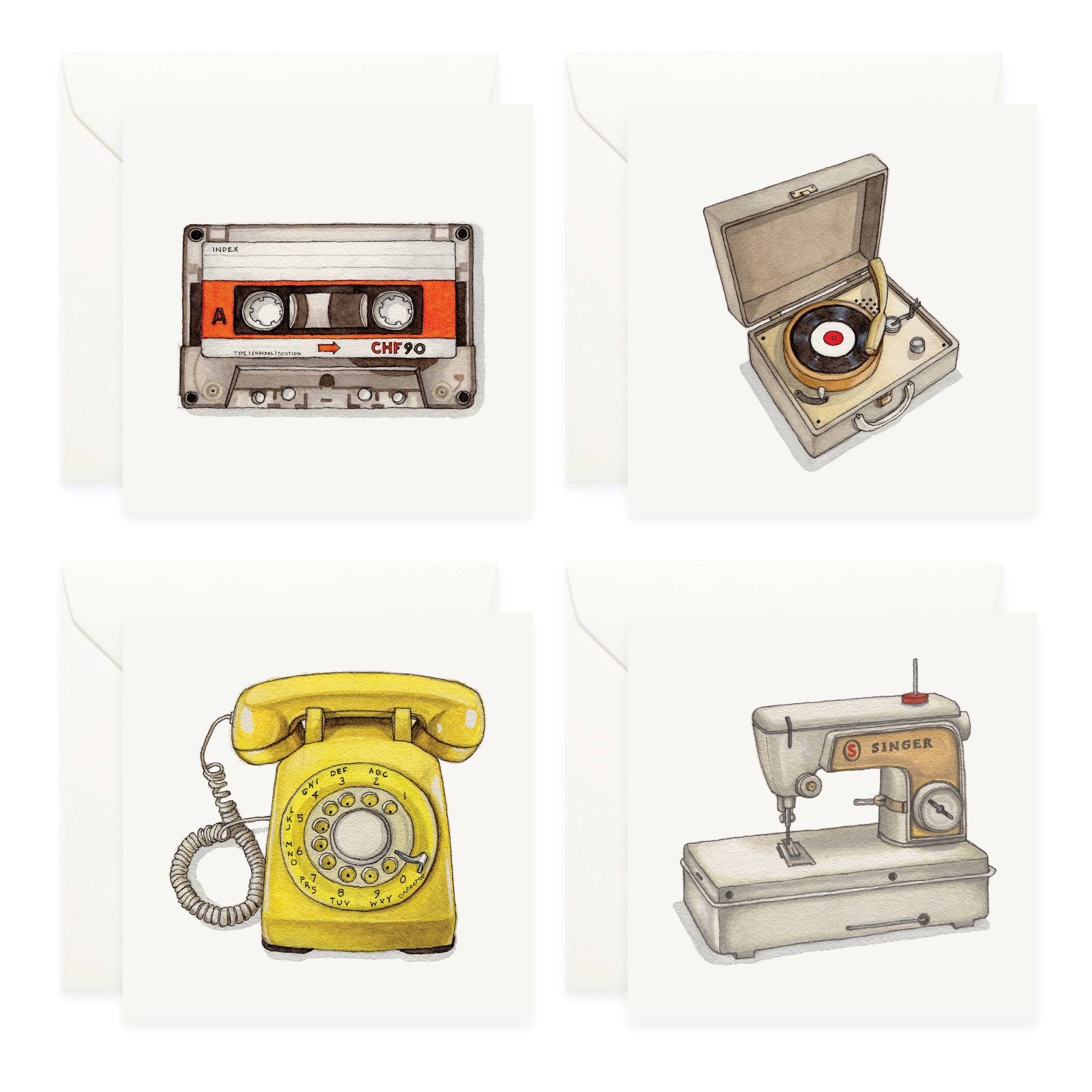 Yeesan Loh - Wholesale Stationery/Notecard Set - Mini Cards Set / Retro Objects2