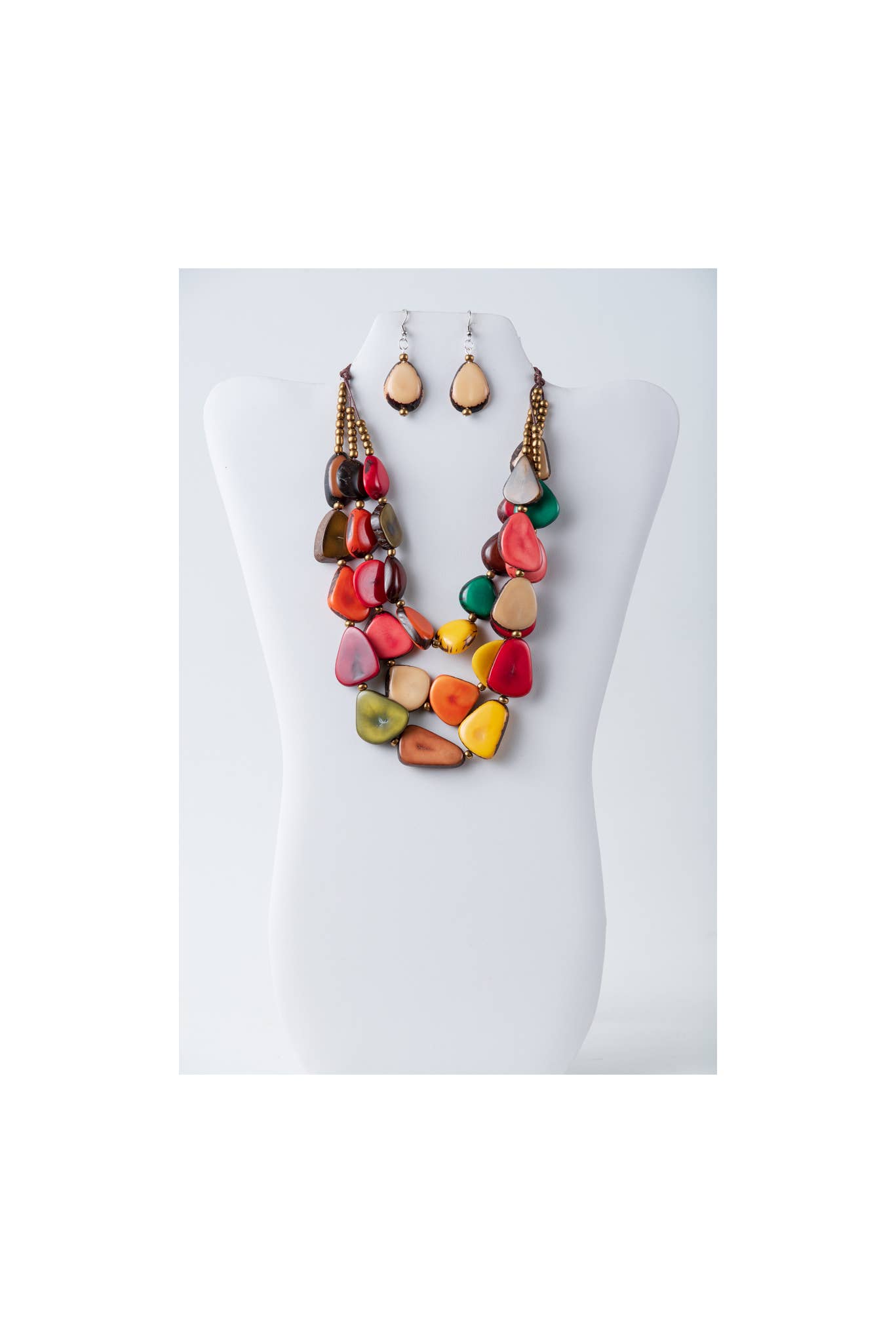 TaguArtsy – wholesale Smycken – Zaley Three Stranded Organic Tagua halsband och örhängen13