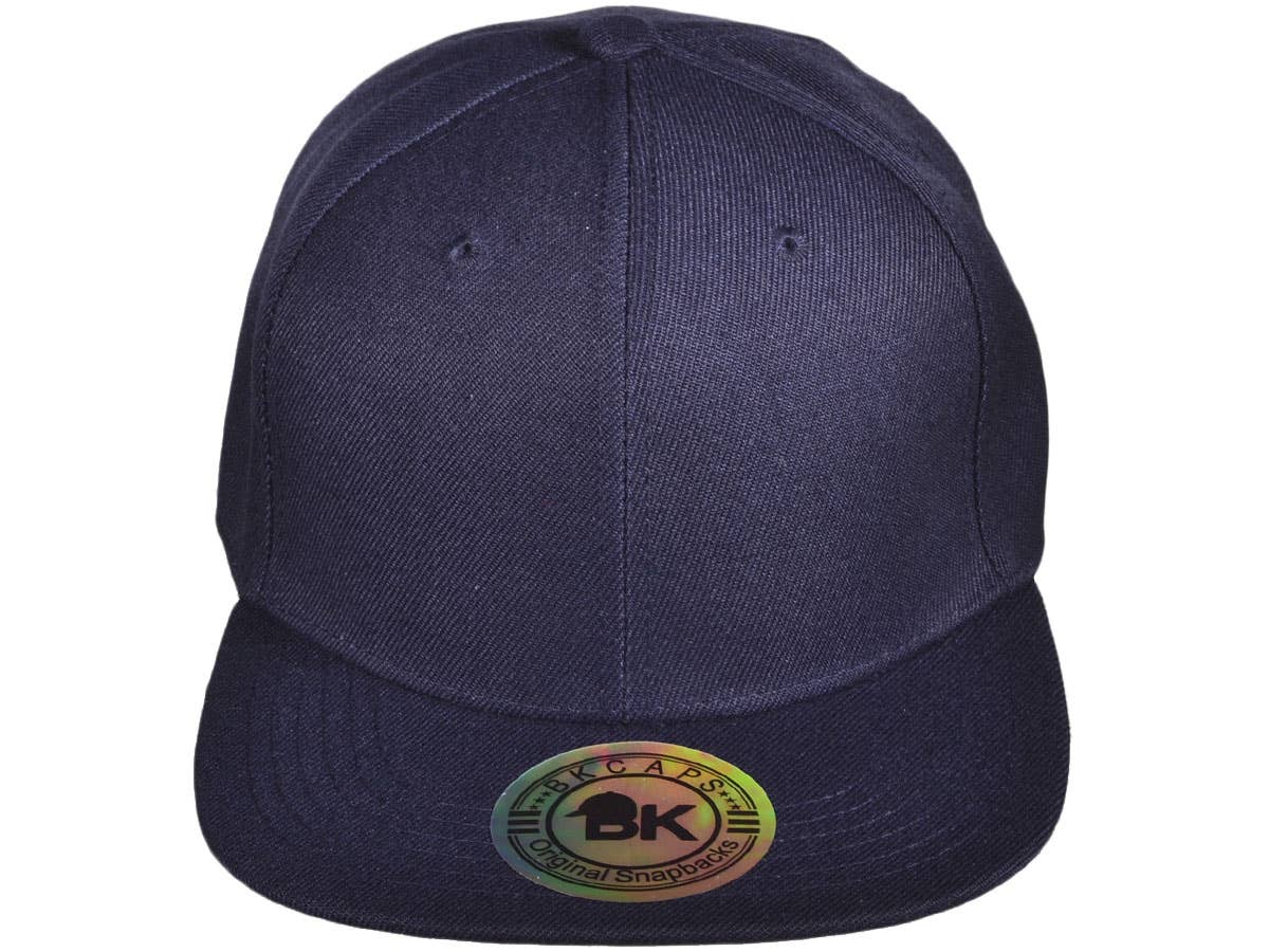 Buck Wholesale - Wholesale Flat Brim Cap - Unisex - Blank Snapback Hats - BK Caps Flat Bill Plain Vintage42