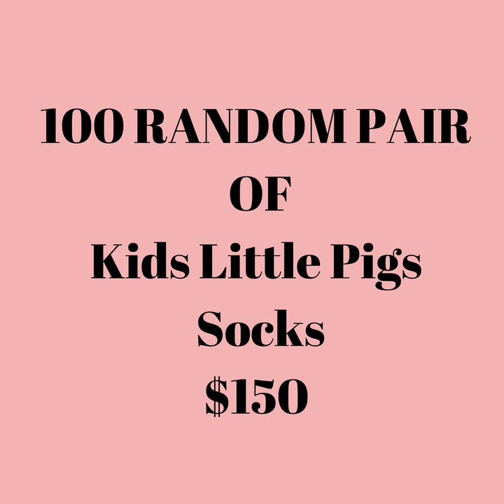 100 Random Chosen Pair Of Kids Little Pigs for wholesale by BarreSocks x Little Pigs