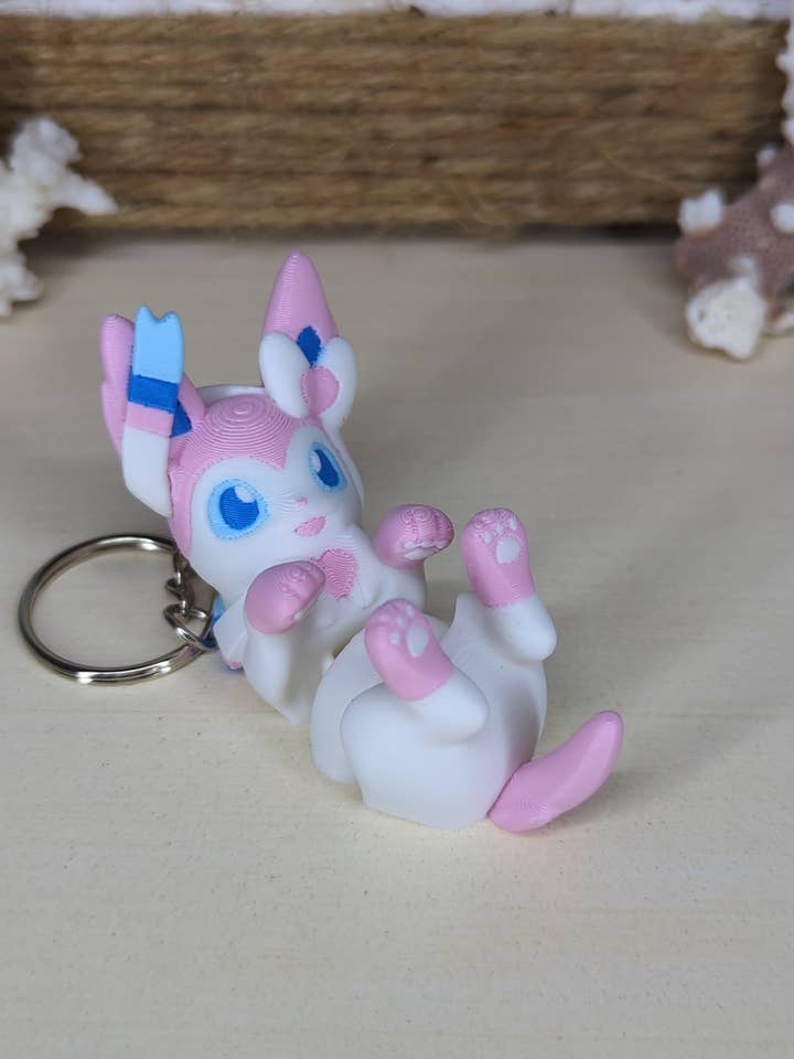 Sylveon Flexi Keychain for wholesale by Ocean Gems And More