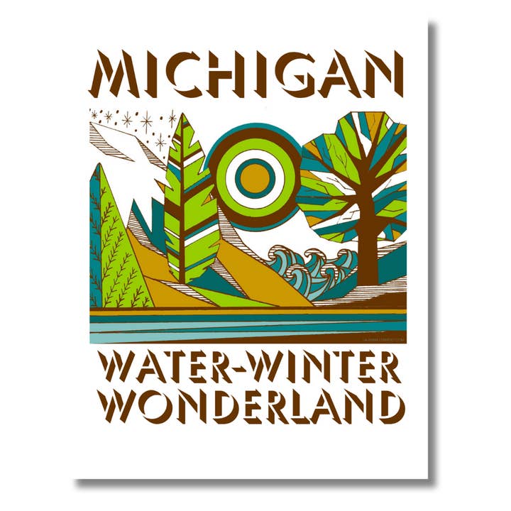 Michigan Water Winter Wonderland Print |Travel Art | Art for wholesale by Laura Miller | Nurse Turned Artist