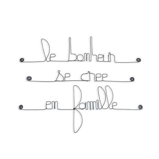 Bijoux de Mur - Wholesale Wall Accent - “Happiness - Family” Wire Wall Decor Quote1