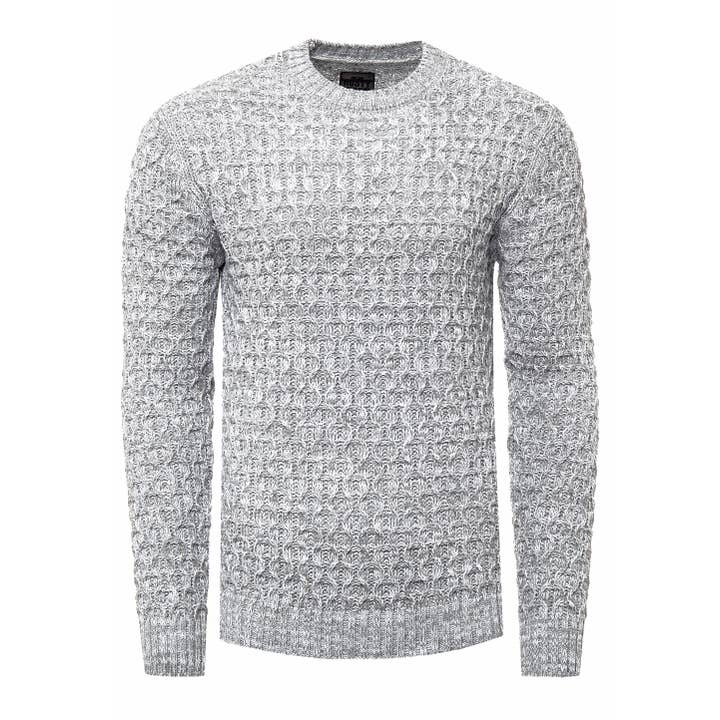 Heavy Contrast Chunky Knit Crew Neck Sweater 13367 for wholesale by Rusty Neal